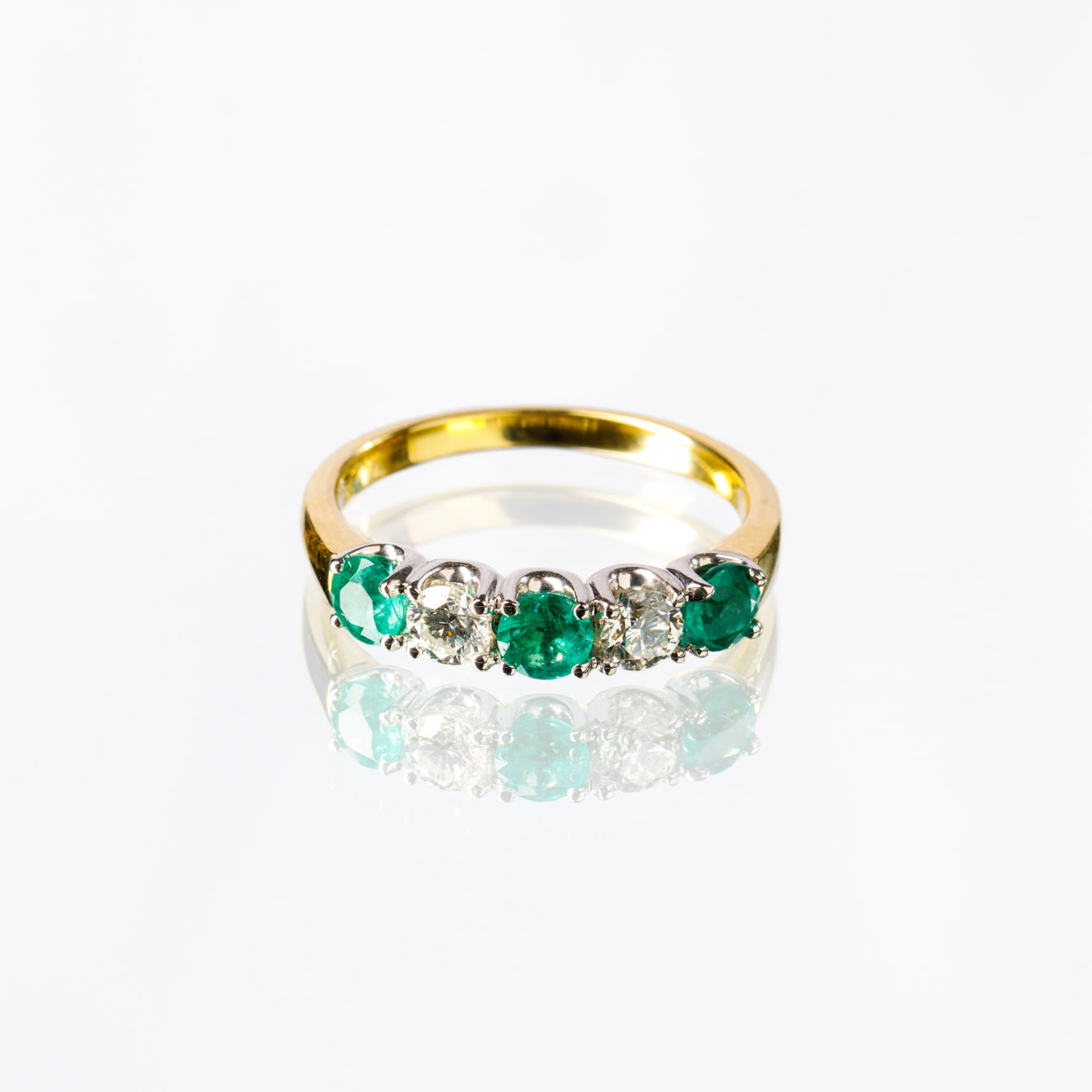 18ct Yellow Gold Natural Emerald And Diamond Ring MADE TO ORDER ...