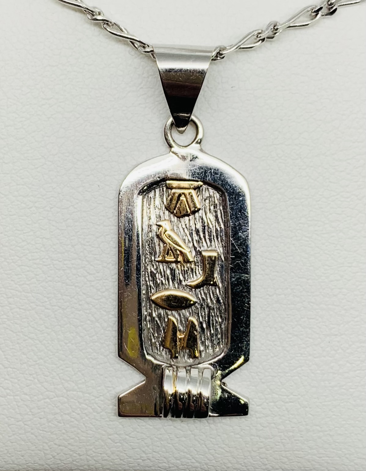 18ct white gold and rose gold Egyptian pendant - Archer & Holland